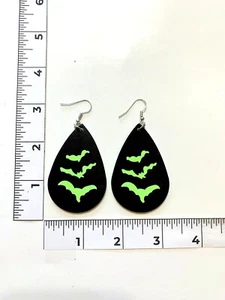 Pendientes hechos a mano - Halloween - Murciélagos - Brillan en la oscuridad - Imagen 1 de 1
