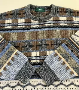 Tundra Canada Sweater Men's Large LT Vintage 3D Textured Silk Wool Coogie Style - Picture 1 of 7