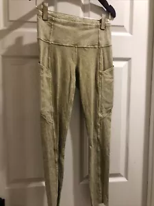 NUEVO SIN ETIQUETAS Lululemon Fast Free HR Apretado 25 Talla:6 Lavado en Hielo Verde Avellana ICWZ - Imagen 1 de 8