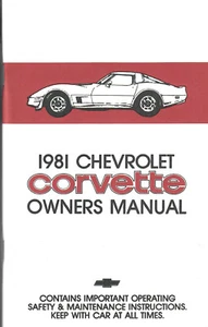 1981 OWNERS MANUAL C3 CORVETTE - OPERATIONS MANUAL - NEW - WE SHIP WORLDWIDE - - Picture 1 of 1