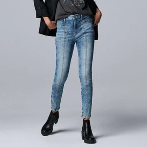 Women's Simply Vera Vera Wang High-Waist Skinny Ankle Jeans, Light Blue - Picture 1 of 1