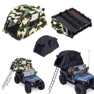 Simulation Roof Folding Tent w/Retractable Ladder For 1/8 1/10 RC SCX10 TRX4 D90 - Image 1 of 4
