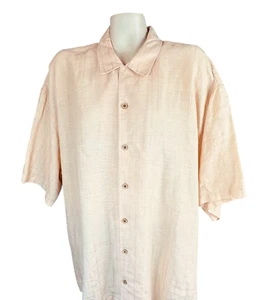 Camisa Tommy Bahama 100% Lino Melocotón Manga Corta Relajada Verano Para Hombre Talla 2XL - Imagen 1 de 8