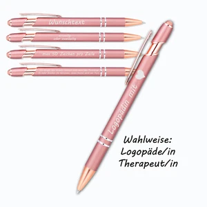 Logopädin mit Herz Kugelschreiber Roségold | + Wunschtext | Therapeutin mit Herz - Bild 1 von 7