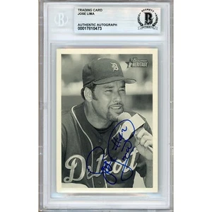 Jose Lima Signed 2001 Bowman Heritage #145 Card AUTO BAS Beckett Slabbed Tigers - Picture 1 of 5