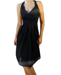 THEORY Kima in Lawn Blk Women's Dress A Line Pleated Size 4 100% Cotton $255 - Picture 1 of 8