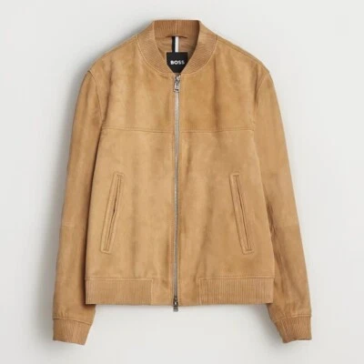 HUGO BOSS Malbano Suede Jacket 50530220 Medium Beige Sz.48/M - Image 1 of 4