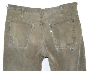LEVI'S 1970s VINTAGE BIG E CORDUROY BELL BOTTOMS DESTRUCTED BROWN PANTS W34 USA - Picture 1 of 23
