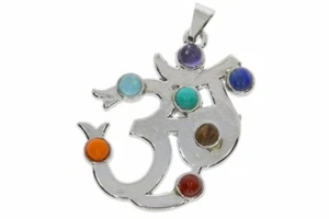  Colgante motivo chakra con ojal colores plata HS275 - Imagen 1 de 1
