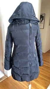 Jessica Simpson Black down Puffer coat with hoodie Double Front High Neck Zip S - Picture 1 of 15