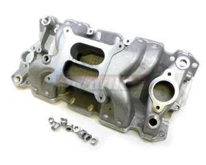 Colector de admisión de espacio de aire de doble plano de aluminio para bloque pequeño Chevy 57-95 SBC 350 - Imagen 1 de 4