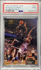 1992-93 Topps Stadium Club Shaquille O'Neal Members Only #201 RC PSA 9 MINT HOF