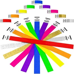 Premium 3/4" Tyvek Wristbands 100 500 1000 for Party Club event Pool Kids Adults - Picture 1 of 11