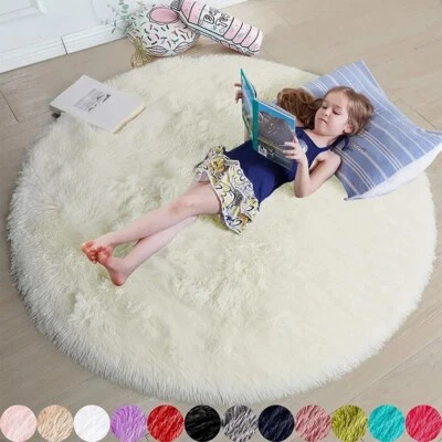 Super Soft Plush Round Rug Fluffy Mat Fluffy Carpets For Living Room - Image 1 of 4