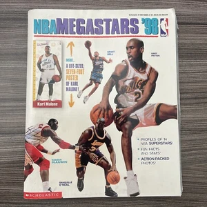 NBA MEGASTARS 1998 WITH UNOPENED KARL MALONE POSTER - Picture 1 of 3