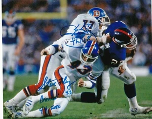 KARL MECKLENBURG / STEVE FOLEY  DENVER BRONCOS  ACTION SIGNED 8x10 - Picture 1 of 1
