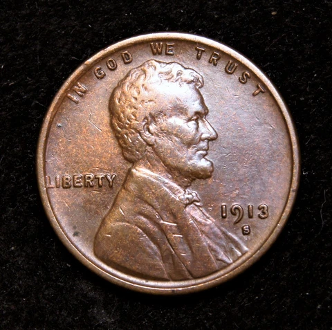 1913-S Lincoln Wheat Cent  XF++ Cover