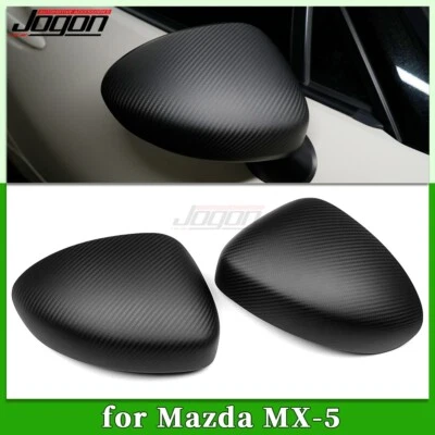 Matte Carbon Fiber Side Mirror Cover Cap Trim For Mazda MX-5 MX5 Miata 2015-2024 - Image 1 of 4