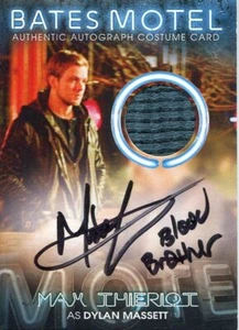 Bates Motel San Diego Excl. Auto. Costume Card SDBC2 Max Thieriot - Picture 1 of 1
