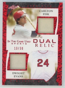 2022 Leaf Dual Relic In the game used carlton fisk / dwight evan Jersey 1 color - Picture 1 of 2