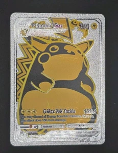 Pokémon Pikachu VMAX 310hp Silver Foil Fan Art Collector Card TCG - Picture 1 of 2
