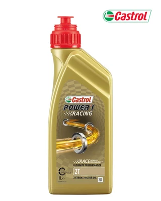 CASTROL POWER1 RACING 2T Olio Motore Sintetico Moto Scooter JASO FD API TC (1LT) - Image 1 of 2