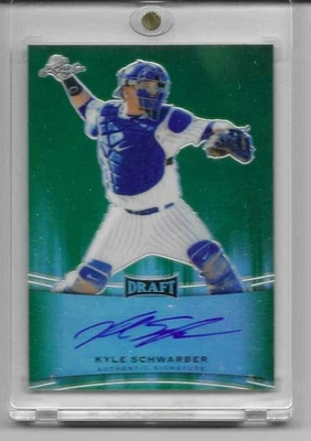 Kyle Schwarber 2015 Leaf Draft VERDE refrator no cartão autógrafo /10 - Imagem 1 de 2
