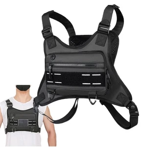 Tactical Sport Combat Chest Rig Bag Front Pouch Recon Kit Pack Gilet Protettivo - Foto 1 di 14