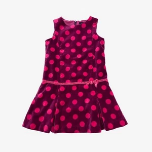 Boden, Purple And Pink Polkadot Velvet Pinafore, 5-6 Years 100610/1 - Picture 1 of 5
