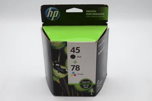 New Genuine HP 45 Black + 78 Tri-Color Ink Cartridge - Picture 1 of 2