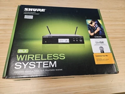 Shure BLX24R/SM58-H9 Handheld Wireless Rack-mount Vocal System w/ SM58 Mic- Used - Image 1 of 2