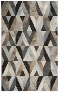 3x5 Rizzy Rugs Gray Geometric Mirrored Diamonds Door Mat SK337A - Aprx 3' x 5' - Picture 1 of 4