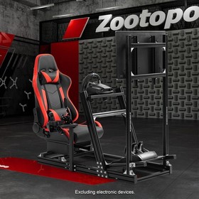 Zootopo 4080Aluminum F1 Racing Simulator Cockpit With Seat TV Stand Fit Logitech
