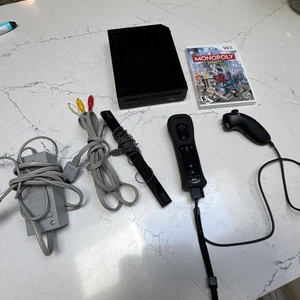 Nintendo Wii Konsole (RVL-101) Schwarz GETESTET Komplettpaket GETESTET Funktioniert - Bild 1 von 2