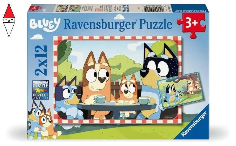 PUZZLE RAVENSBURGER PUZZLE 2X12 PZ BLUEY - Immagine 1 di 1
