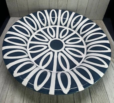 De Colección Hobby Lobby Hogar Decoración Plato Redondo Azul Tribal Aguas Colección 15" DIA Foto 1 de 4