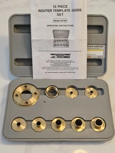 10 Pc Brass Router Guide Template Kit Set With Case Harbor Freight - Picture 1 of 11