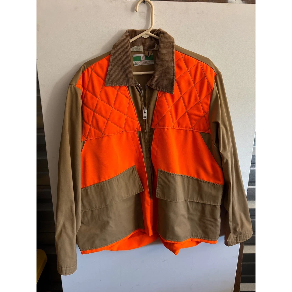 Chaqueta de caza Game Winner Sportswear naranja acolchada cuello de pana XL para hombre Foto 1 de 4