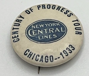 Century of Progress New York Central Lines Chicago World's Fair Pin 1933 Rail - Picture 1 of 11