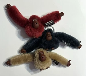 NWOT 3 (three) KIPLING 2” Monkey Key Chain Ring Bag Charm Fob (86) - Picture 1 of 4