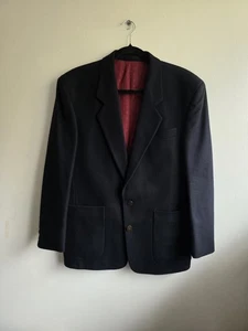 Vintage St Michael Wolle & Kaschmir Jacke schwarz Größe 36" kurz tadellos  - Bild 1 von 8