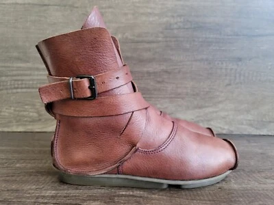 Trippen Medieval Brick Red Ankle Strap Boots Sz 38 US 7.5. - Image 1 of 4