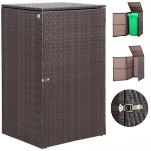 CASARIA® Mülltonnenbox Mülltonnenverkleidung Müllbox 240L Polyrattan Klappdeckel - Bild 1 von 11