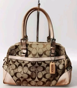 Coach Handtasche 8K05 braun Signatur Biege Lederbesatz Handtasche - Bild 1 von 20