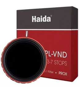 Haida PRO II CPL-VND 2 in 1 Filter, Variable ND 3-7 Stops CPL, 82mm - Imagen 1 de 6