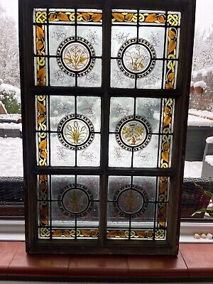 Victorian Stained Glass Window Antique • 570£