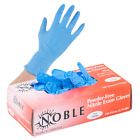 NOBLE Disposable Powder Free Blue Nitrile 4 Mil Exam Gloves - Large (100 gloves)
