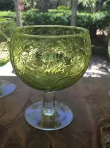 VTG RETIRED SIGMA SECLA CABBAGE LEAF GREEN GLASS TASTE SETTER GOBLET PORTUGAL/EA - Picture 1 of 8