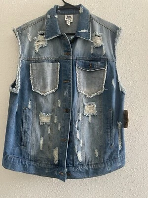 NUEVO CON ETIQUETAS Ivy Jane” Chaleco Vaquero Bordado Espalda Talla S Foto 1 de 4