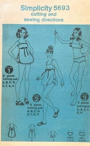 KEIN UMSCHLAG 1970ERer Simplicity Junior Badeanzug Muster 5693 Größe13/14 UNGESCHNITTEN - Bild 1 von 4